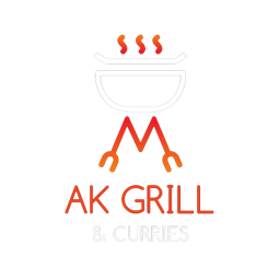 AK Grill & Curries logo.